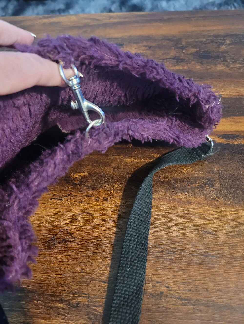 Tripp NYC Vintage Purple Star Faux-Fur Crossbody Bag Reveridable HTF Y2K - Picture 8 of 11